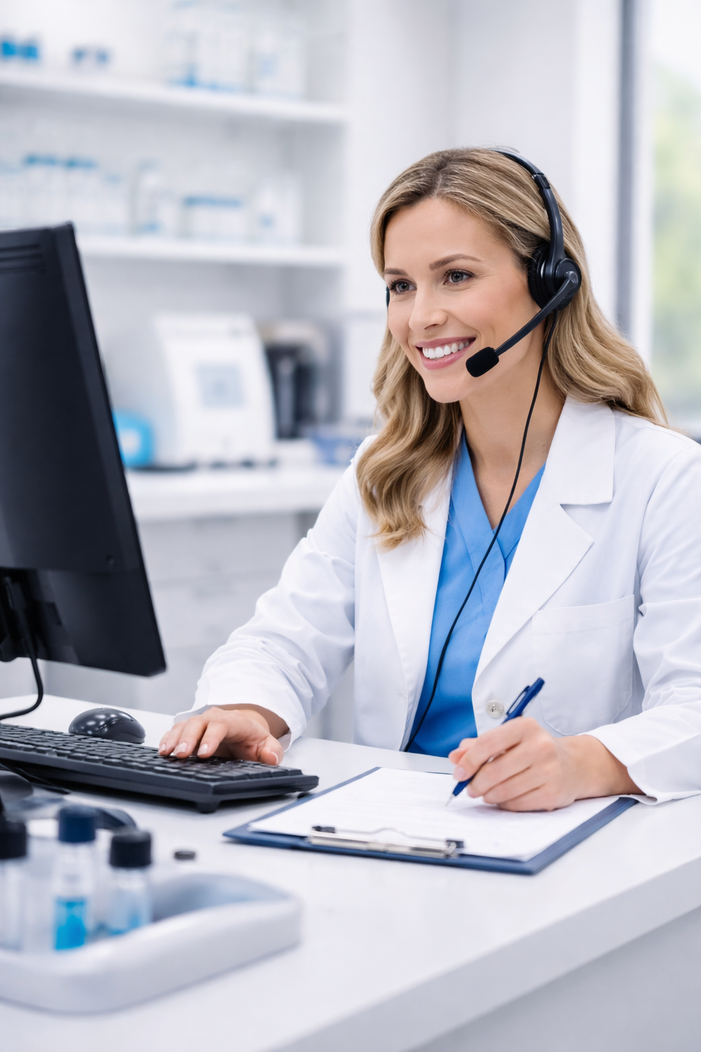 Dental laboratory support team in Pakistan assisting dentists with case submissions and technical support